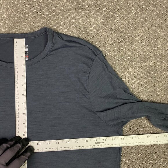 True North Merino Wool Blend Shirt Men's Large Gray Base Layer Hiking Outdoor - Picture 6 of 8